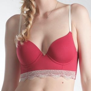 34B Red Long-Line bra Underella by Ella Moss